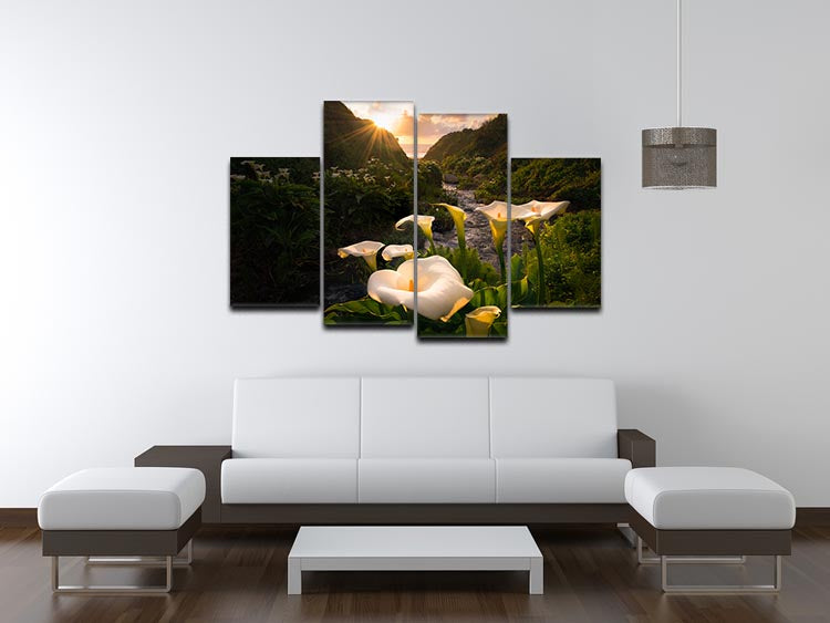 Calla Lily World 4 Split Panel Canvas - Canvas Art Rocks - 3