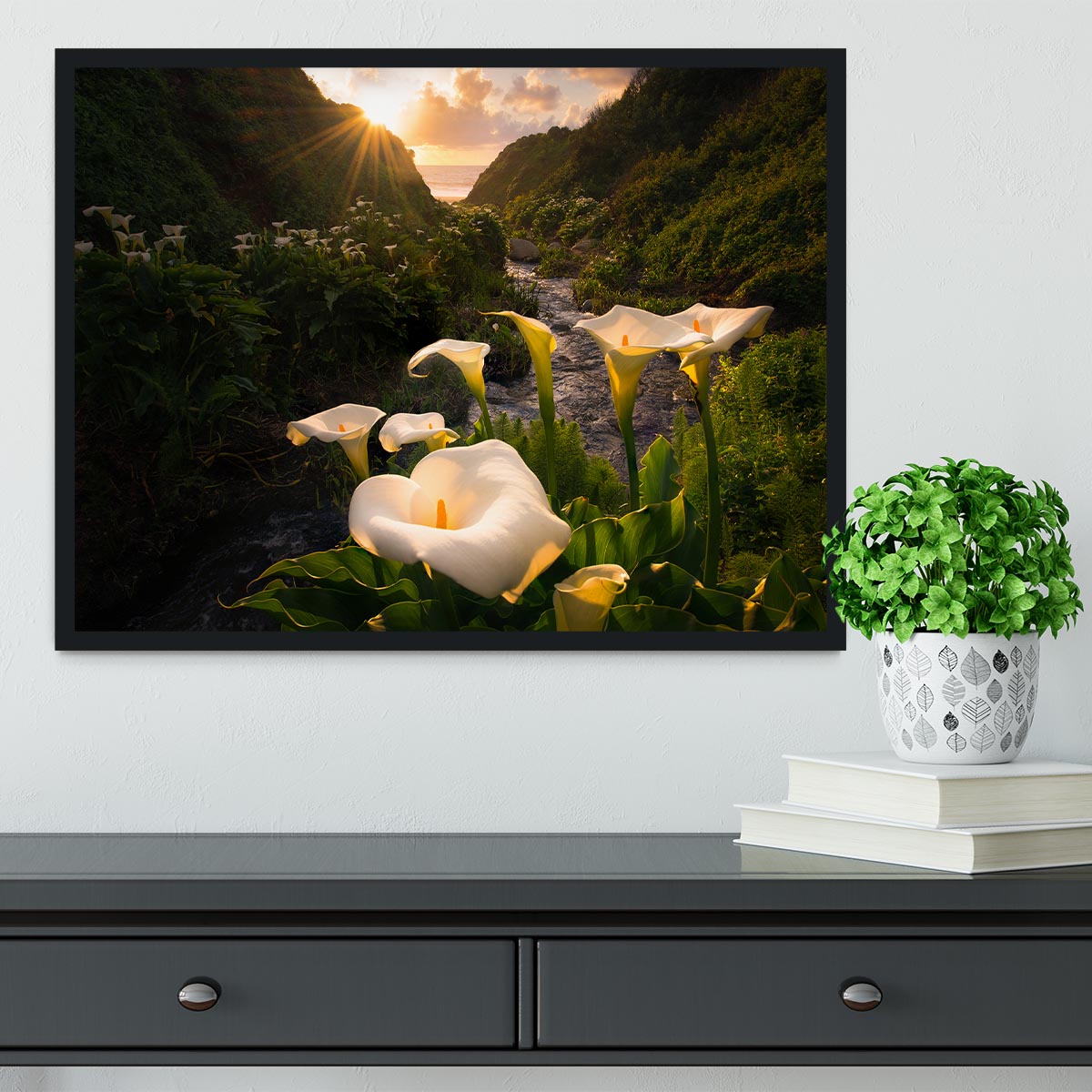 Calla Lily World Framed Print - Canvas Art Rocks - 2