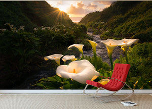 Calla Lily World Wall Mural Wallpaper - Canvas Art Rocks - 2