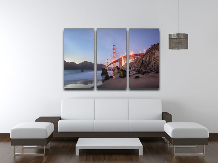 Sunset Bay 3 Split Panel Canvas Print - Canvas Art Rocks - 3