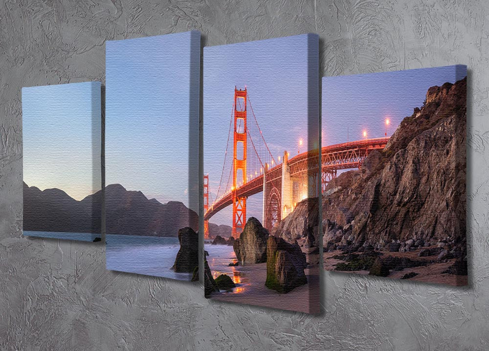 Sunset Bay 4 Split Panel Canvas - Canvas Art Rocks - 2