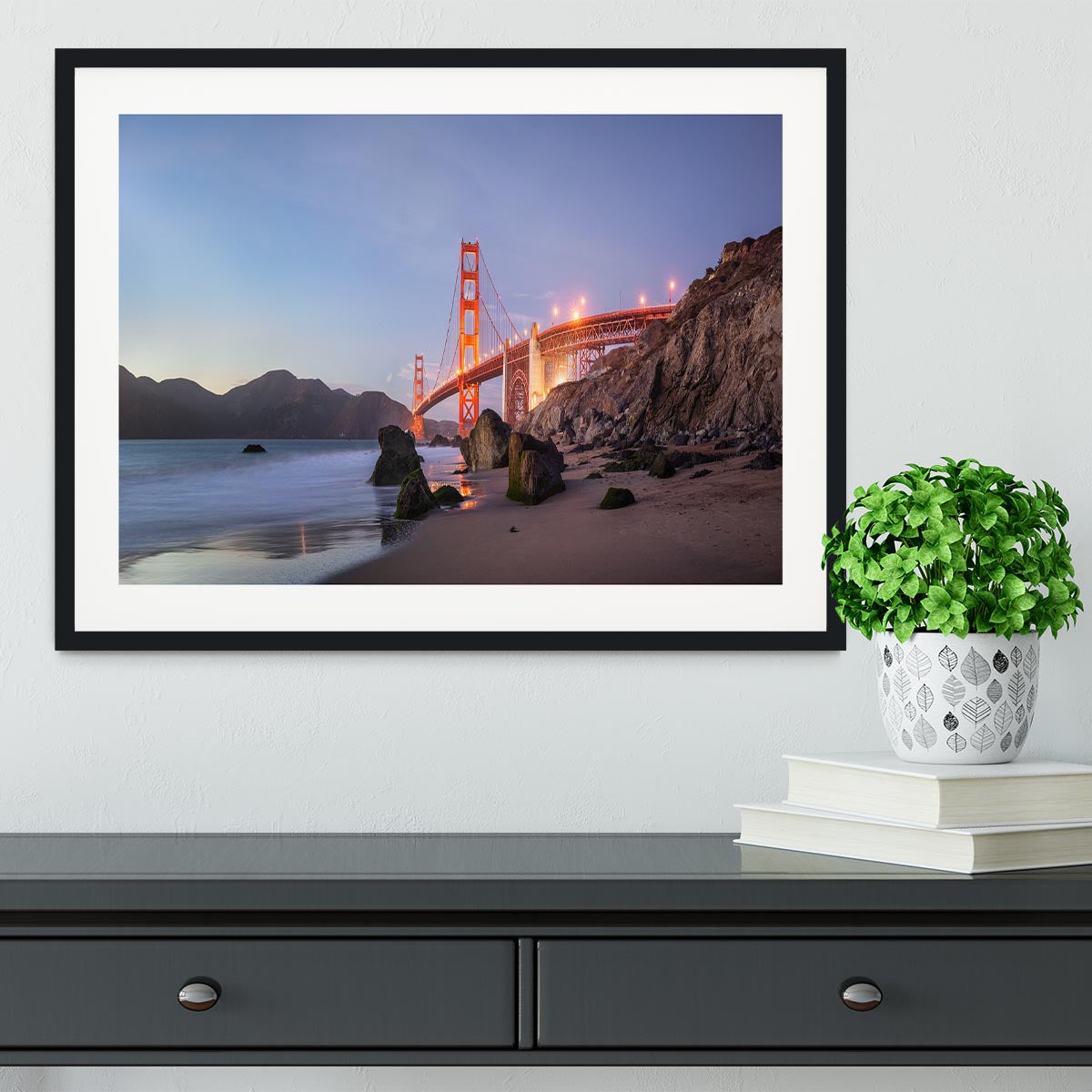 Sunset Bay Framed Print - Canvas Art Rocks - 1