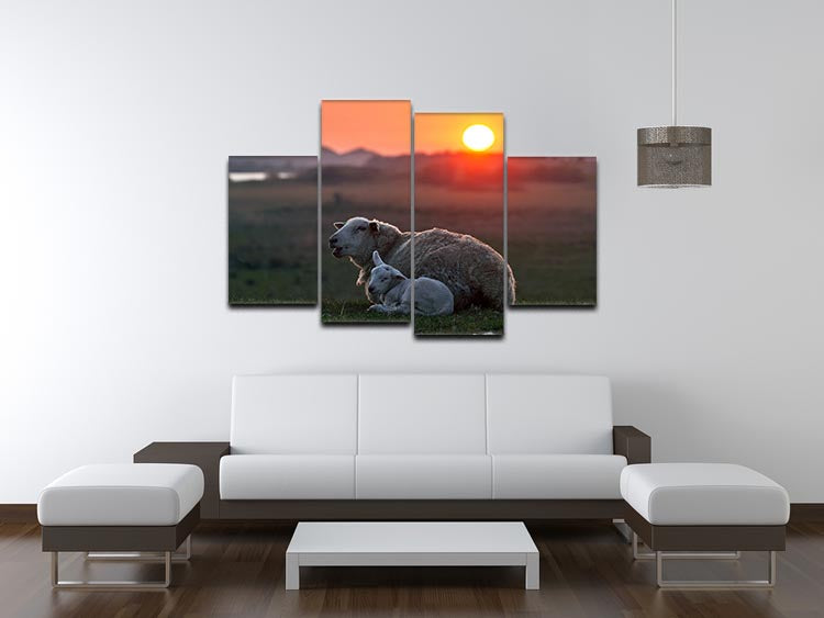 Sleep well Sheep 4 Split Panel Canvas - Canvas Art Rocks - 3