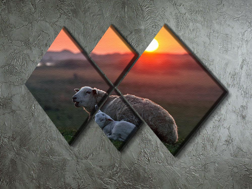 Sleep well Sheep 4 Square Multi Panel Canvas - Canvas Art Rocks - 2