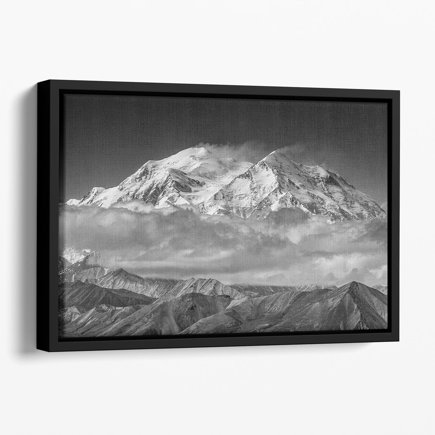 Denali From The Opposing Ridge Line Floating Framed Canvas - Canvas Art Rocks - 1