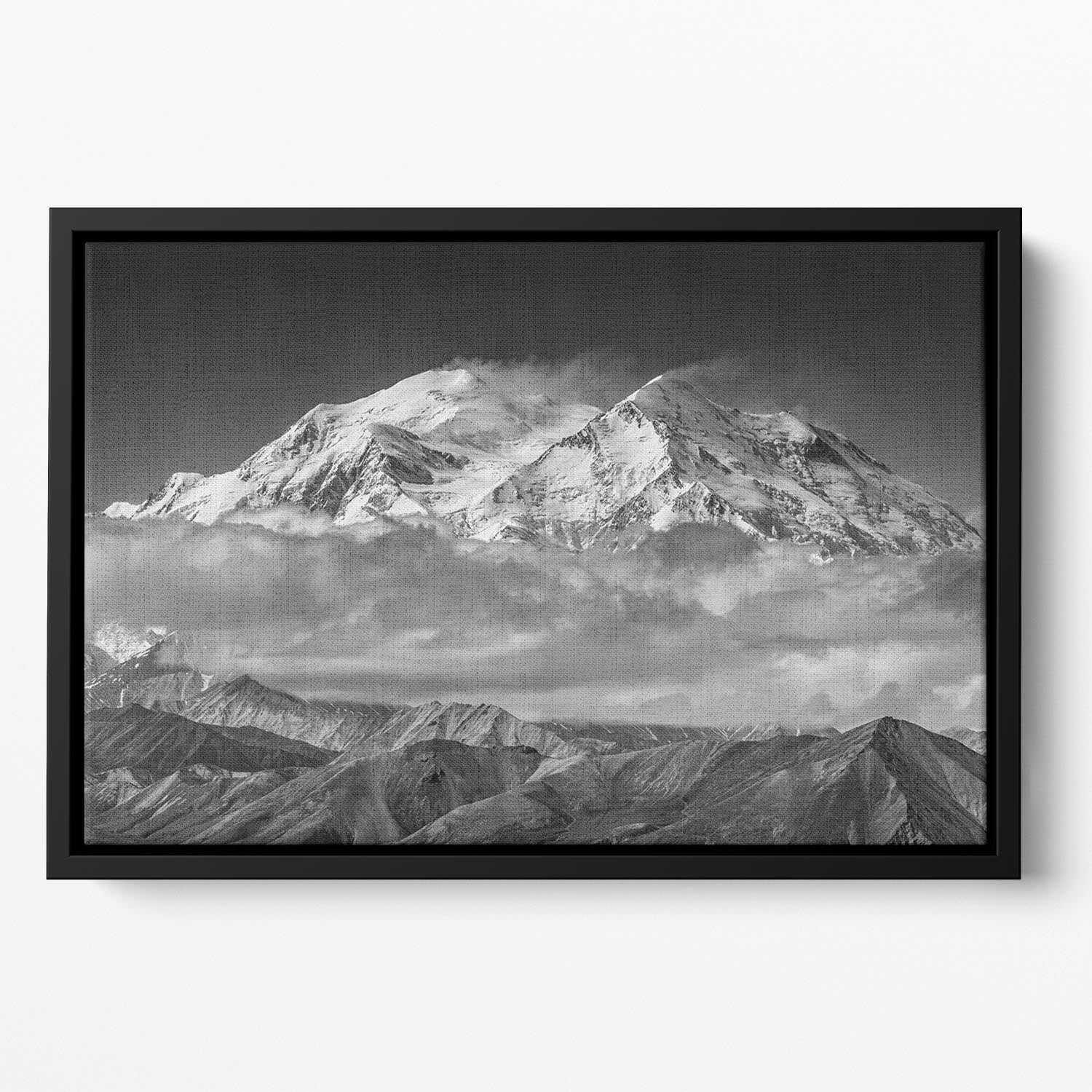 Denali From The Opposing Ridge Line Floating Framed Canvas - Canvas Art Rocks - 2