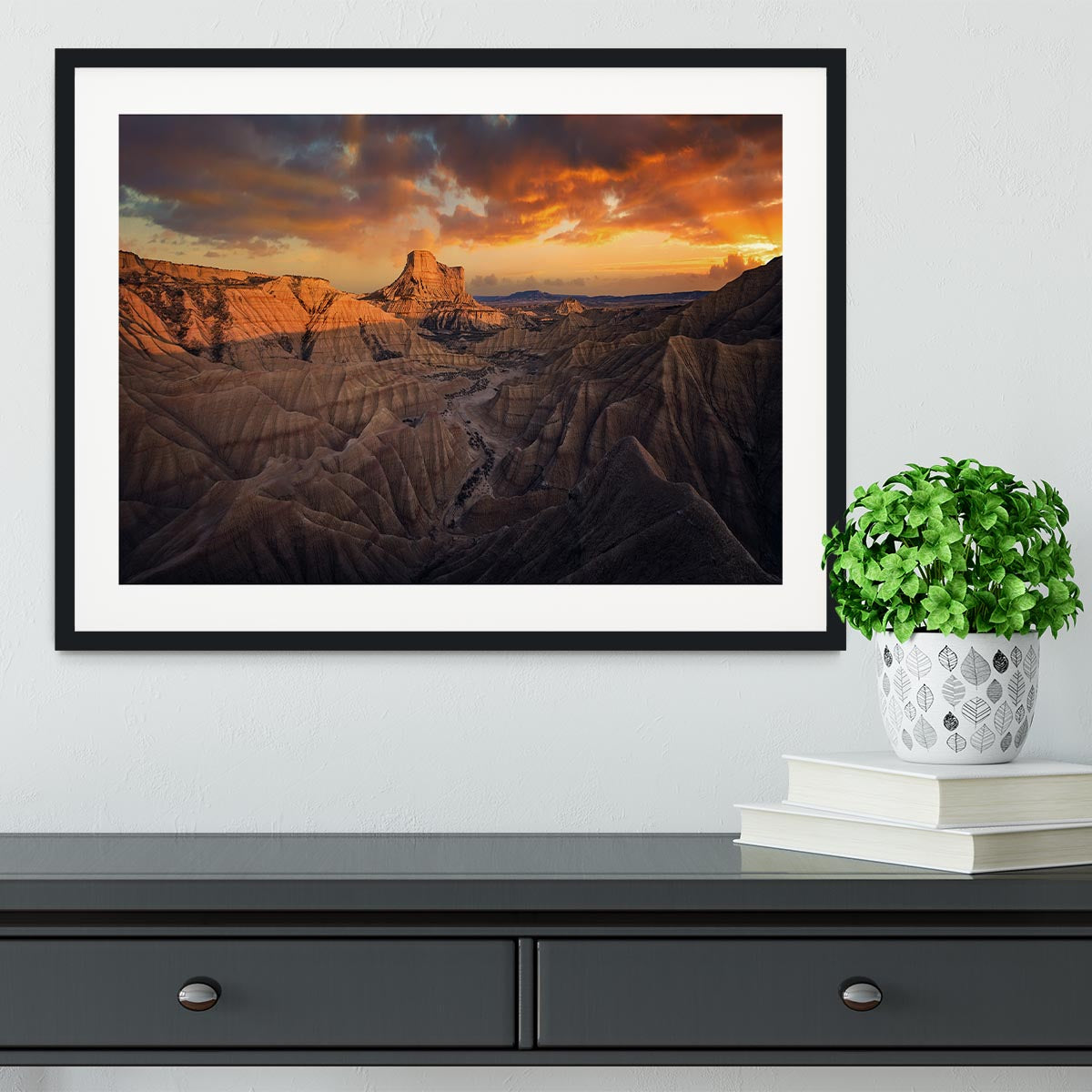 Badlands Bardenas Reales Framed Print - Canvas Art Rocks - 1