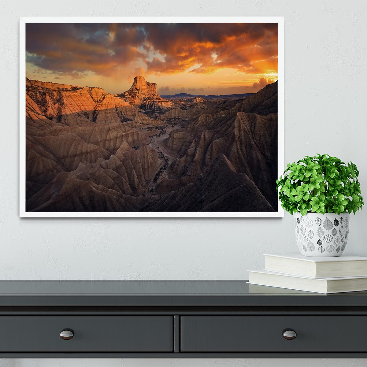 Badlands Bardenas Reales Framed Print - Canvas Art Rocks -6