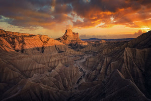 Badlands Bardenas Reales Wall Mural Wallpaper - Canvas Art Rocks - 1