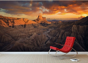 Badlands Bardenas Reales Wall Mural Wallpaper - Canvas Art Rocks - 2