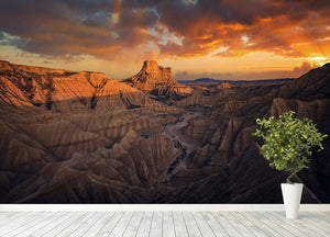 Badlands Bardenas Reales Wall Mural Wallpaper - Canvas Art Rocks - 4