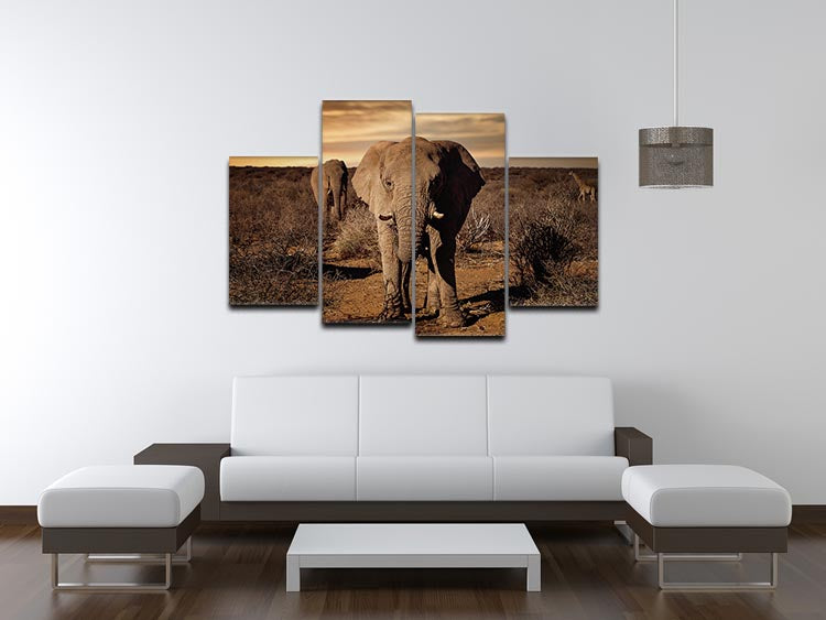 Elephant Posing 4 Split Panel Canvas - Canvas Art Rocks - 3
