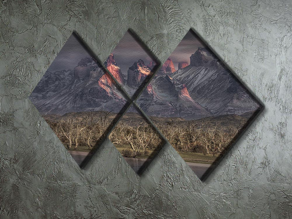 Below The Peaks Of Patagonia 4 Square Multi Panel Canvas - Canvas Art Rocks - 2