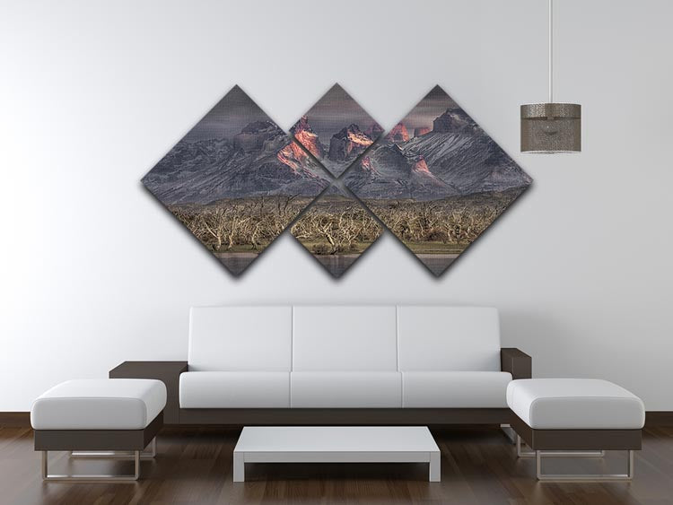 Below The Peaks Of Patagonia 4 Square Multi Panel Canvas - Canvas Art Rocks - 3