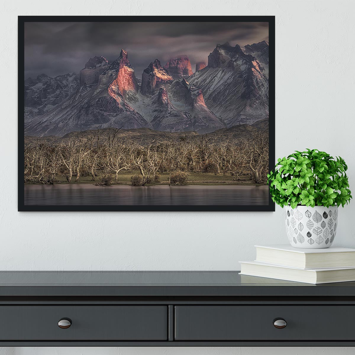 Below The Peaks Of Patagonia Framed Print - Canvas Art Rocks - 2