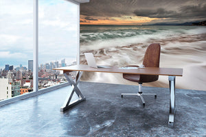 The Sea Wall Mural Wallpaper - Canvas Art Rocks - 3