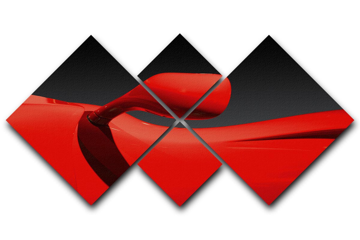 Red Car 4 Square Multi Panel Canvas - Canvas Art Rocks - 1