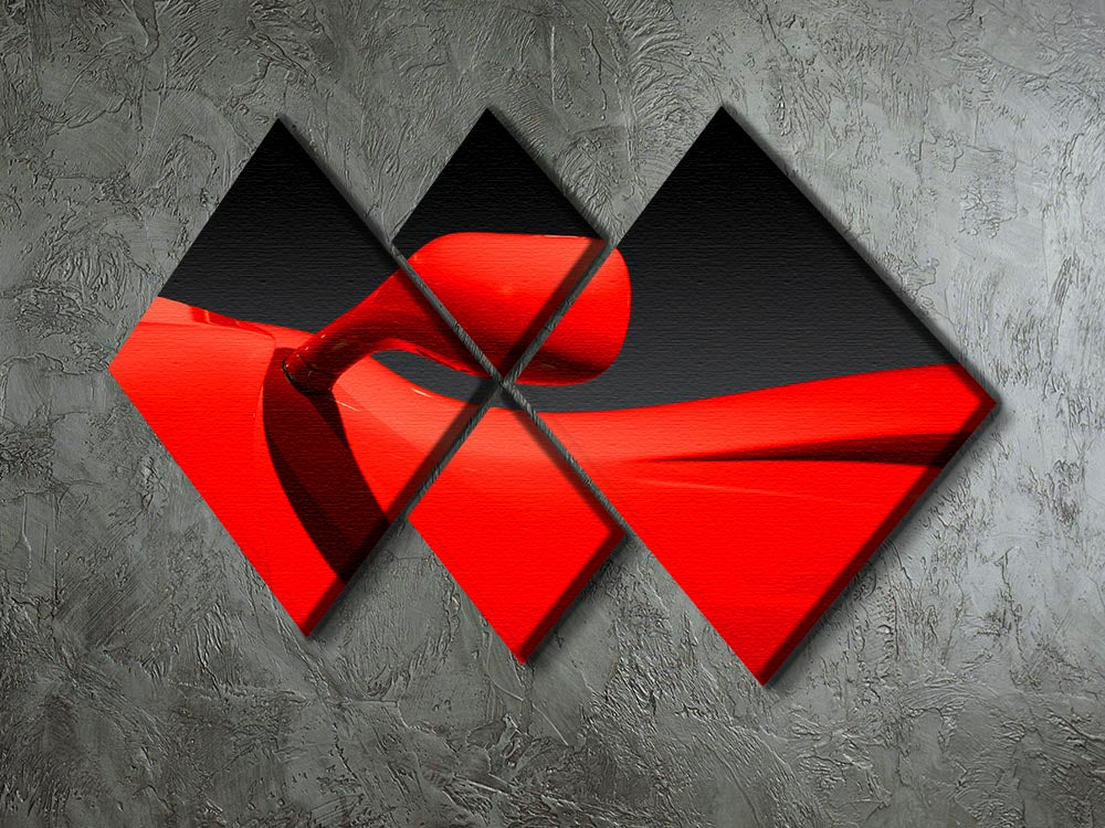 Red Car 4 Square Multi Panel Canvas - Canvas Art Rocks - 2