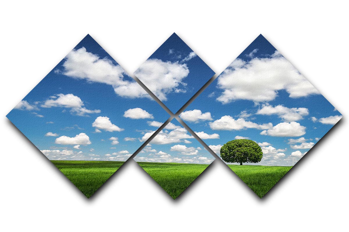 Lonely Tree 4 Square Multi Panel Canvas - Canvas Art Rocks - 1
