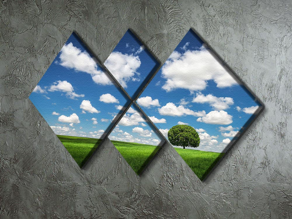 Lonely Tree 4 Square Multi Panel Canvas - Canvas Art Rocks - 2
