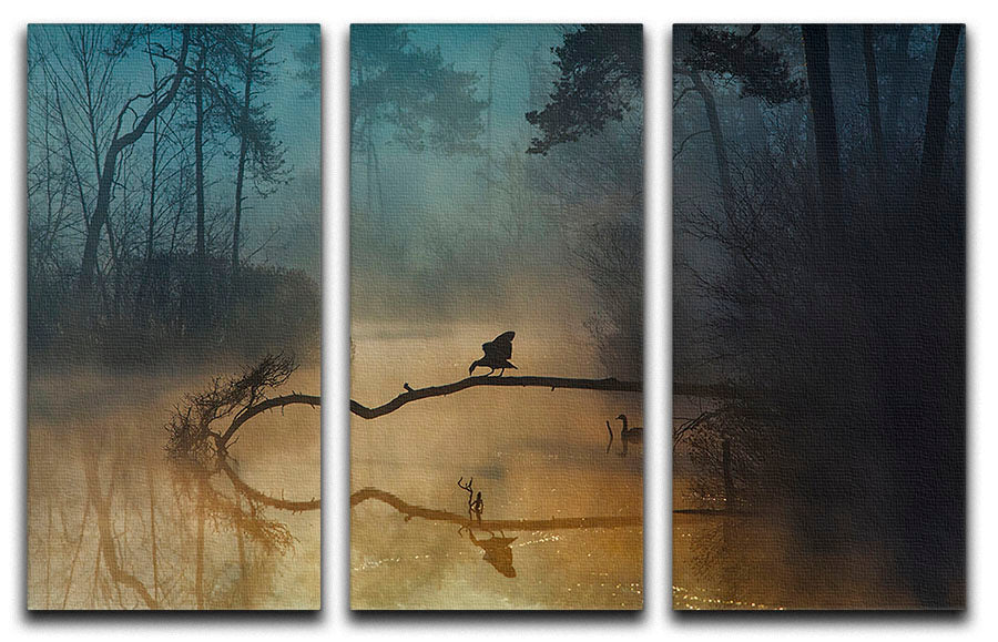Blue Hour 3 Split Panel Canvas Print - Canvas Art Rocks - 1