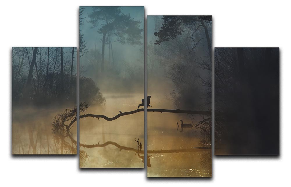 Blue Hour 4 Split Panel Canvas - Canvas Art Rocks - 1