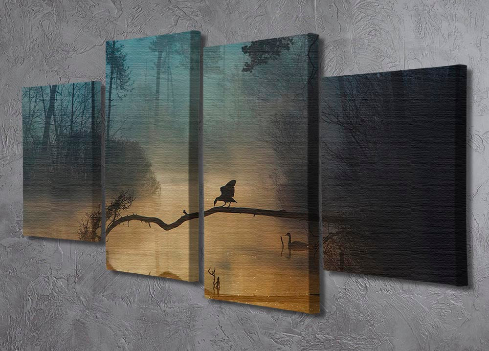Blue Hour 4 Split Panel Canvas - Canvas Art Rocks - 2