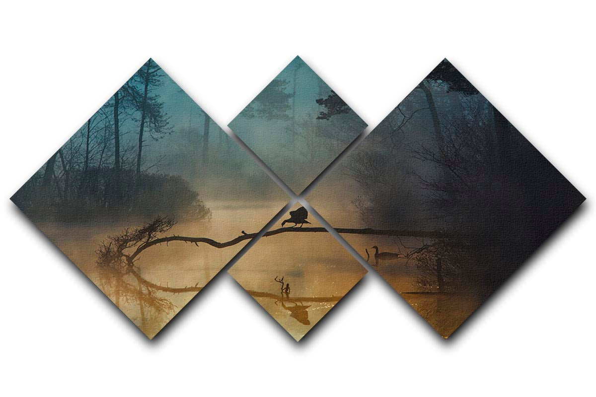 Blue Hour 4 Square Multi Panel Canvas - Canvas Art Rocks - 1