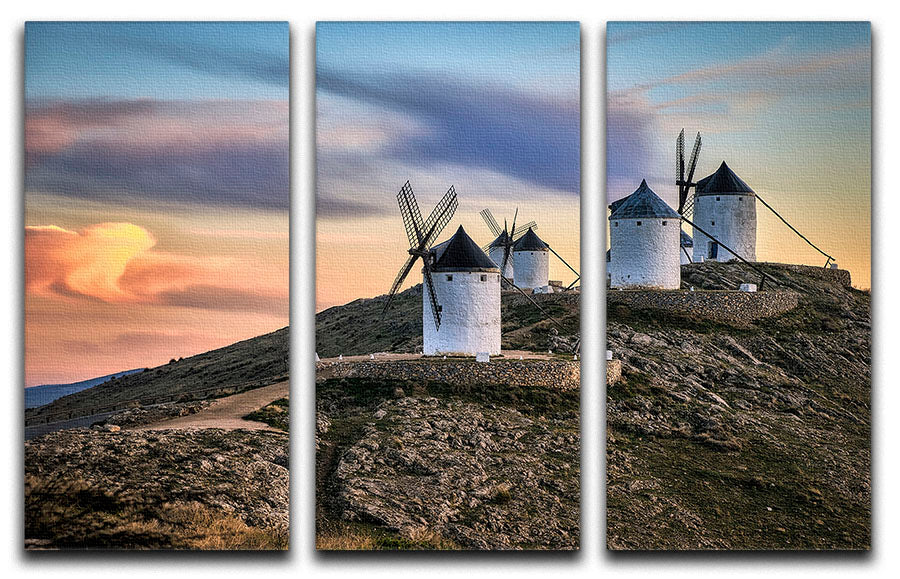 Molinos Al Viento 3 Split Panel Canvas Print - Canvas Art Rocks - 1