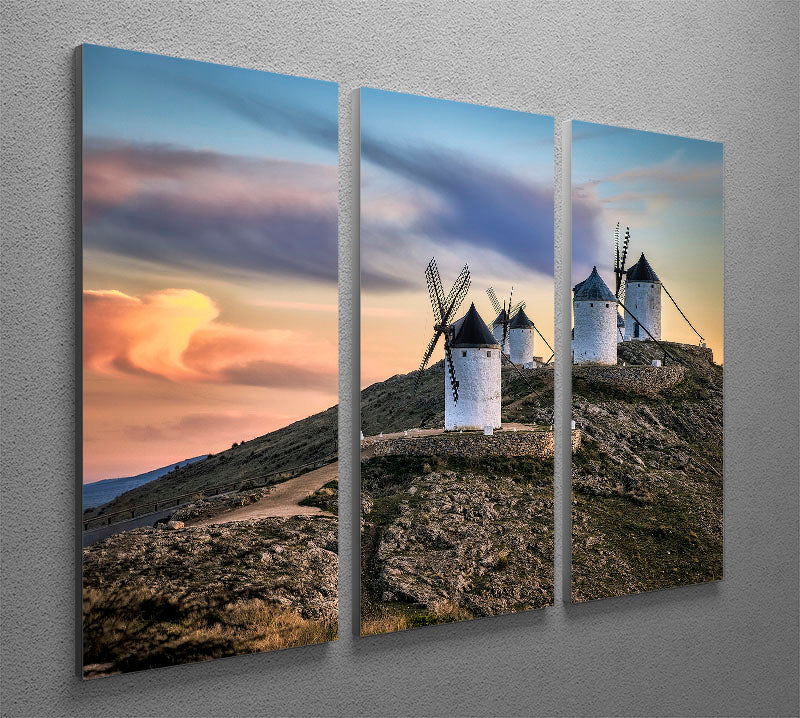 Molinos Al Viento 3 Split Panel Canvas Print - Canvas Art Rocks - 2