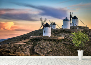 Molinos Al Viento Wall Mural Wallpaper - Canvas Art Rocks - 4