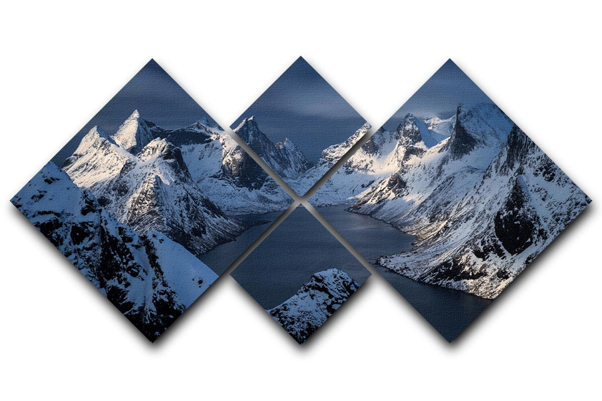 Kjerkfjorden 4 Square Multi Panel Canvas - Canvas Art Rocks - 1