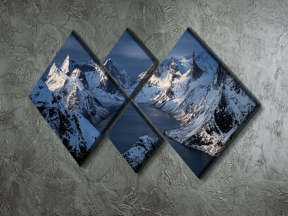 Kjerkfjorden 4 Square Multi Panel Canvas - Canvas Art Rocks - 2