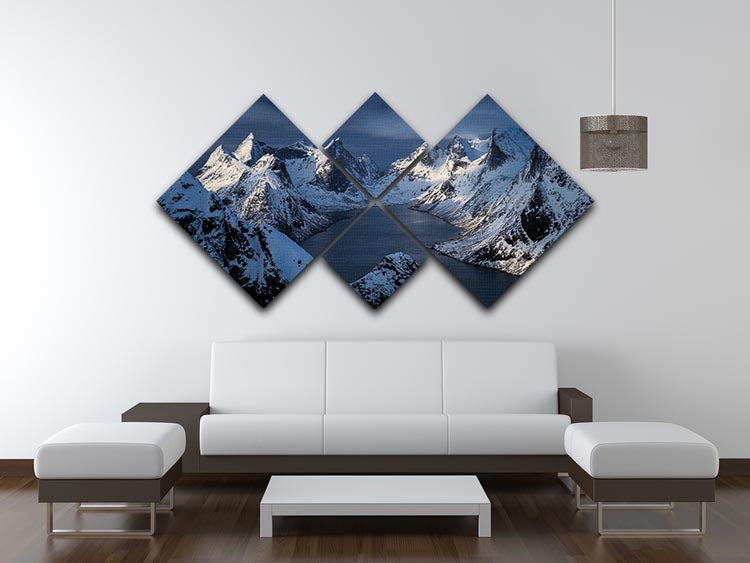 Kjerkfjorden 4 Square Multi Panel Canvas - Canvas Art Rocks - 3