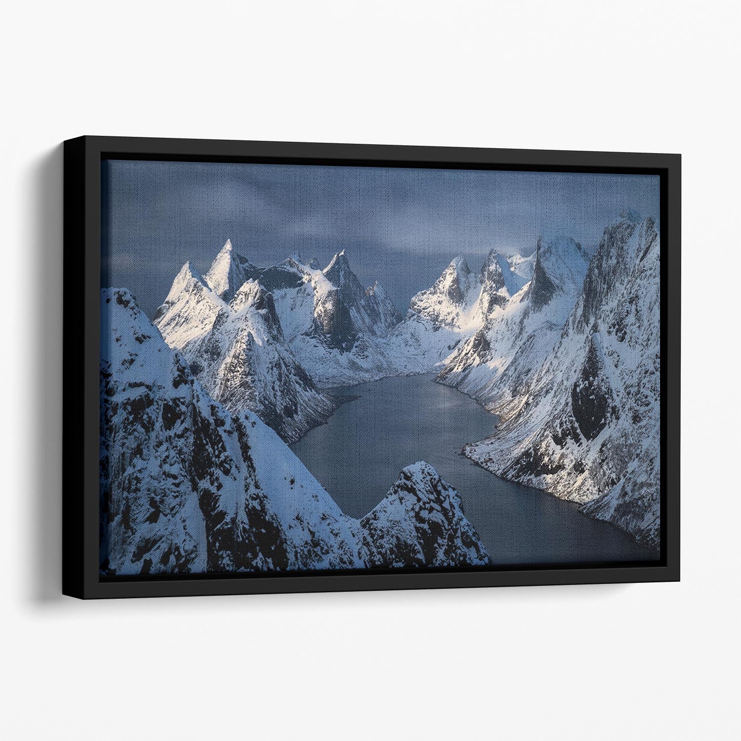 Kjerkfjorden Floating Framed Canvas - Canvas Art Rocks - 1