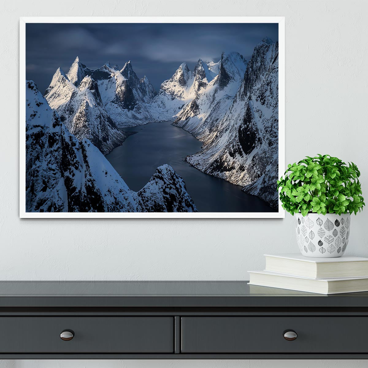 Kjerkfjorden Framed Print - Canvas Art Rocks -6