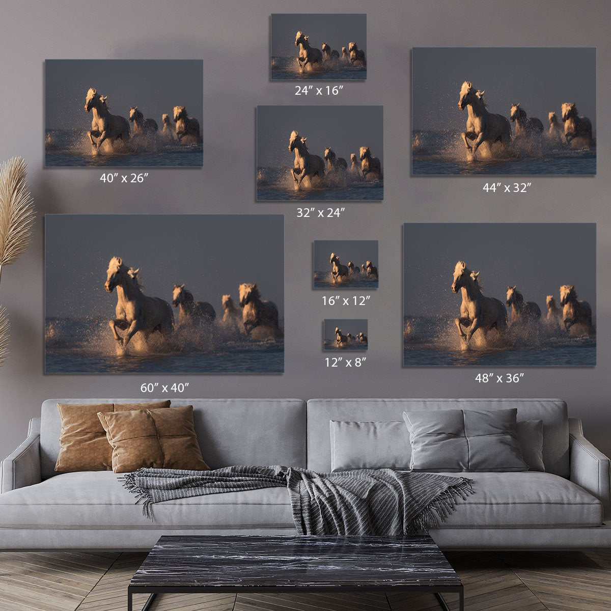 Horses in sunset light Canvas Print or Poster - Canvas Art Rocks - 7