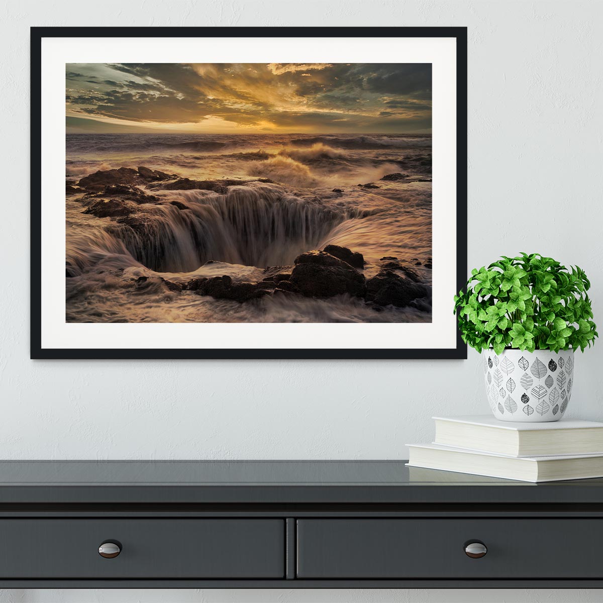 Thor's Well Framed Print - Canvas Art Rocks - 1