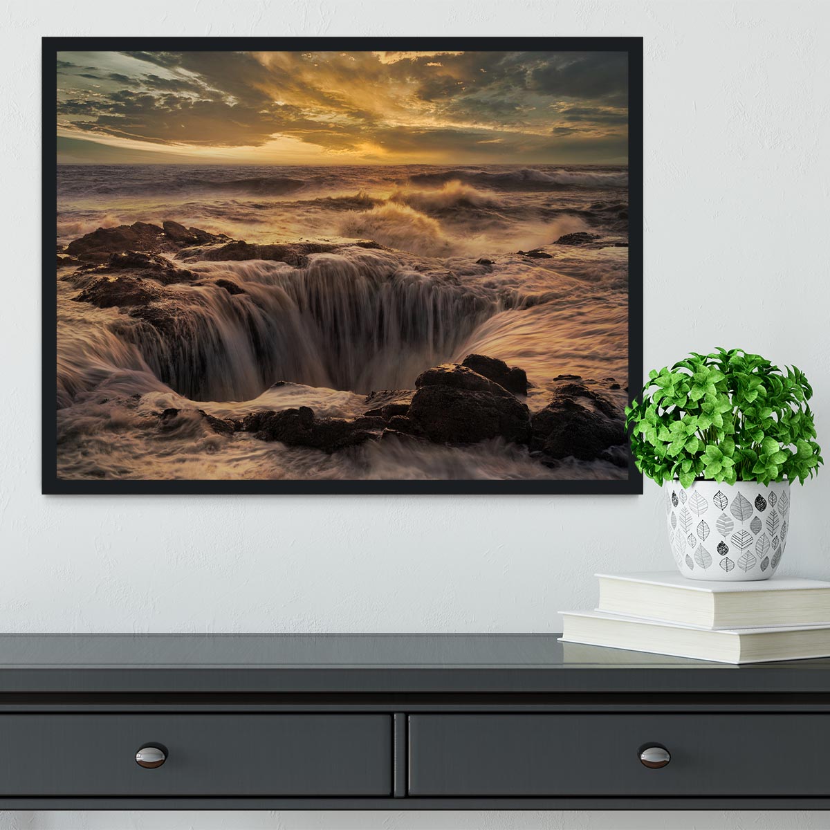 Thor's Well Framed Print - Canvas Art Rocks - 2