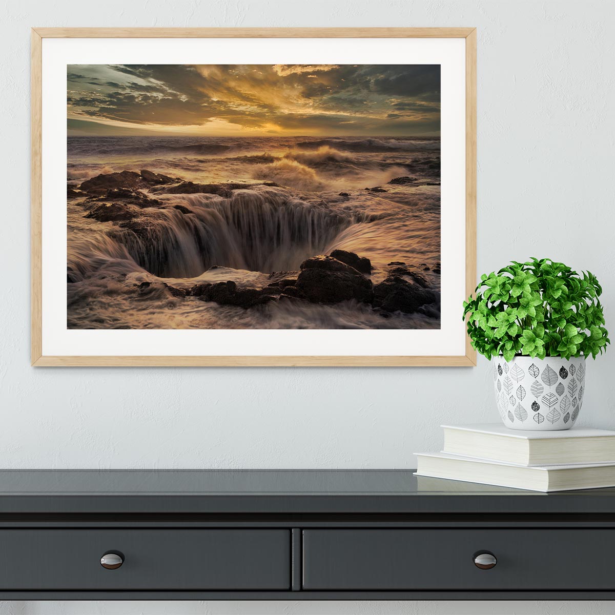 Thor's Well Framed Print - Canvas Art Rocks - 3