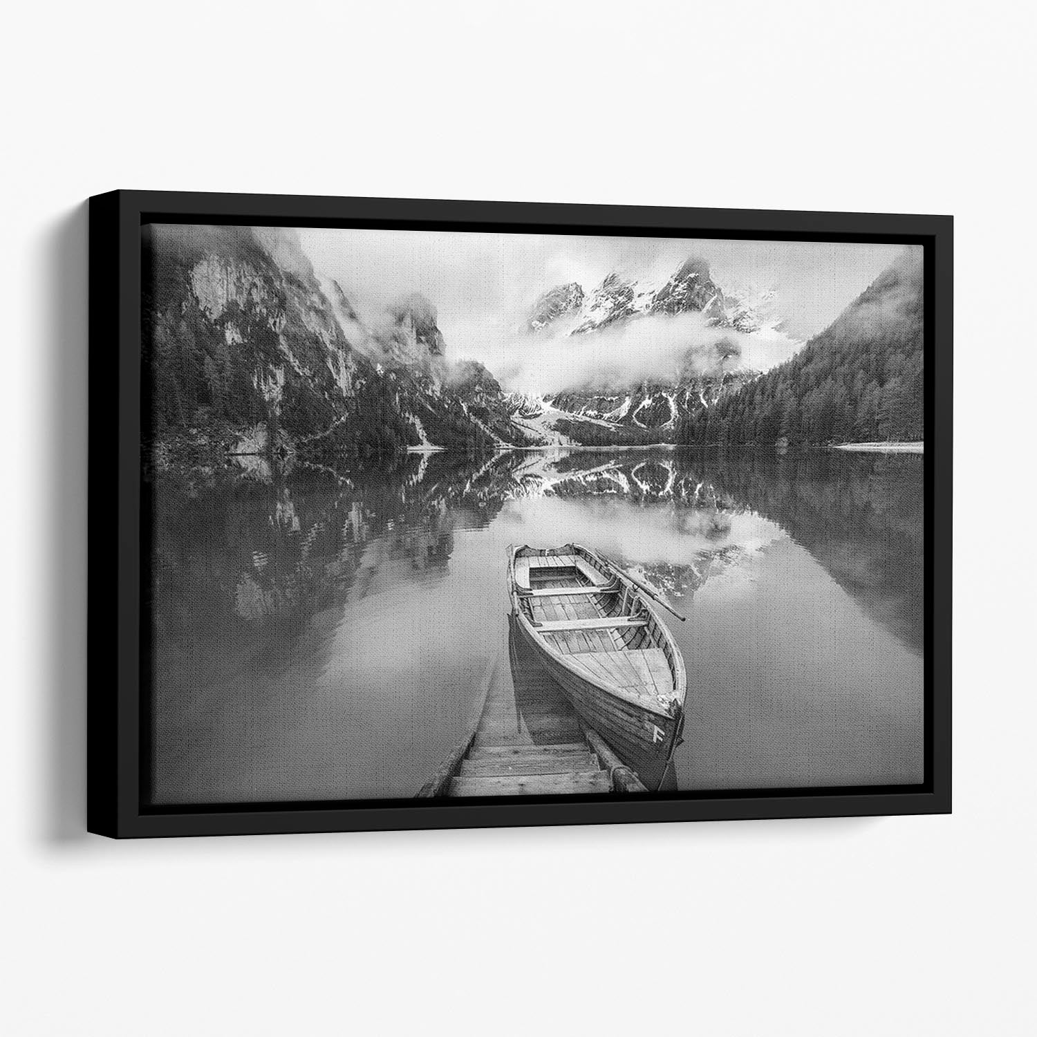 En Blanco Y Negro Floating Framed Canvas - Canvas Art Rocks - 1