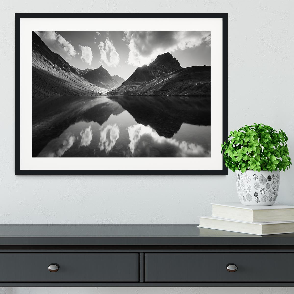 Mountain Reflection Framed Print - Canvas Art Rocks - 1