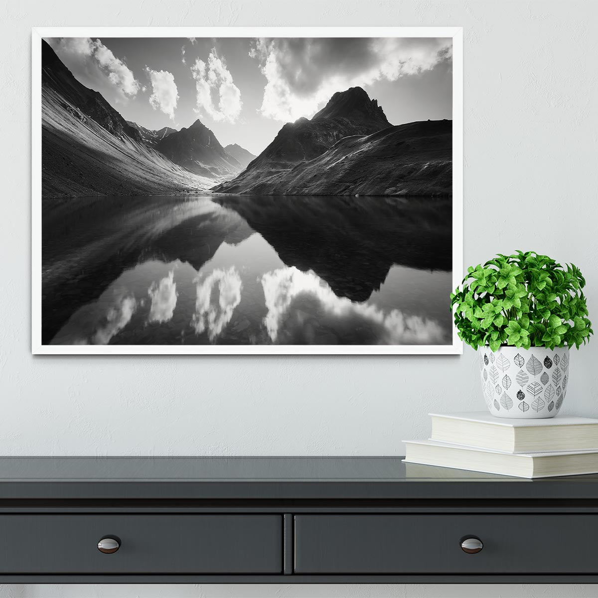 Mountain Reflection Framed Print - Canvas Art Rocks -6