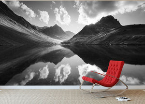 Mountain Reflection Wall Mural Wallpaper - Canvas Art Rocks - 2