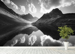 Mountain Reflection Wall Mural Wallpaper - Canvas Art Rocks - 4