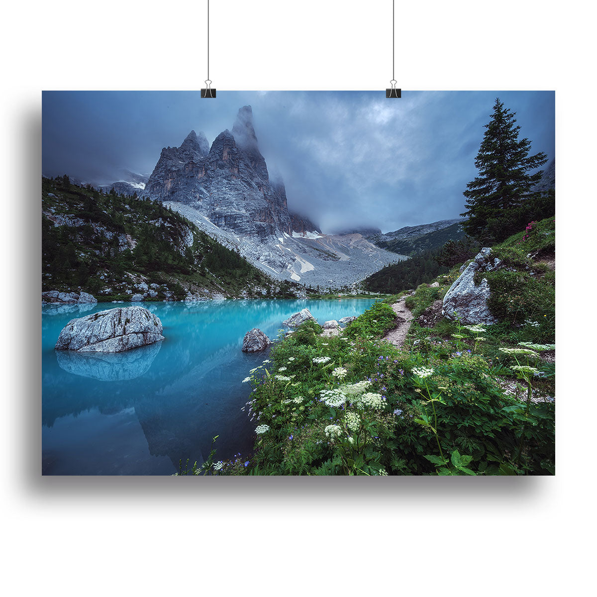 Veneto Lago Di Sorapis Panorama Canvas Print or Poster - Canvas Art Rocks - 2