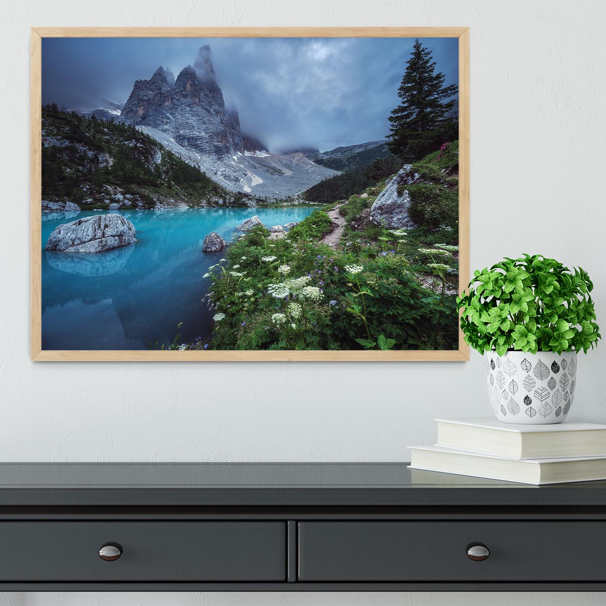 Veneto Lago Di Sorapis Panorama Framed Print - Canvas Art Rocks - 4