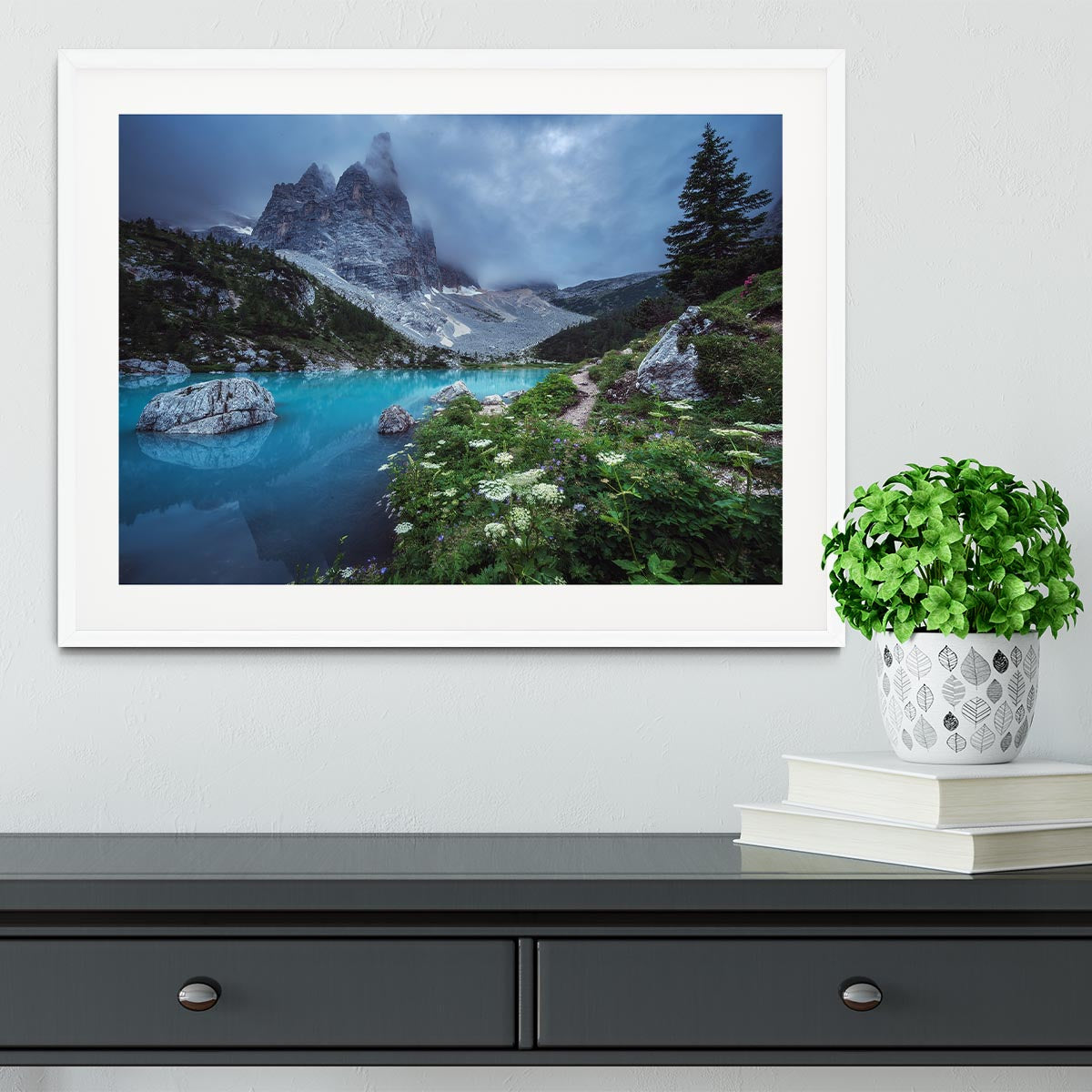 Veneto Lago Di Sorapis Panorama Framed Print - Canvas Art Rocks - 5