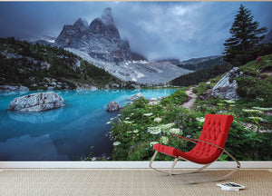 Veneto Lago Di Sorapis Panorama Wall Mural Wallpaper - Canvas Art Rocks - 2