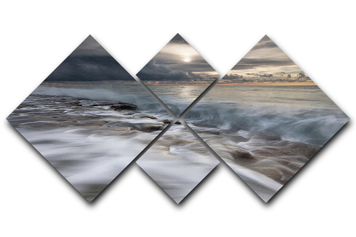 Action In Sea 4 Square Multi Panel Canvas - Canvas Art Rocks - 1